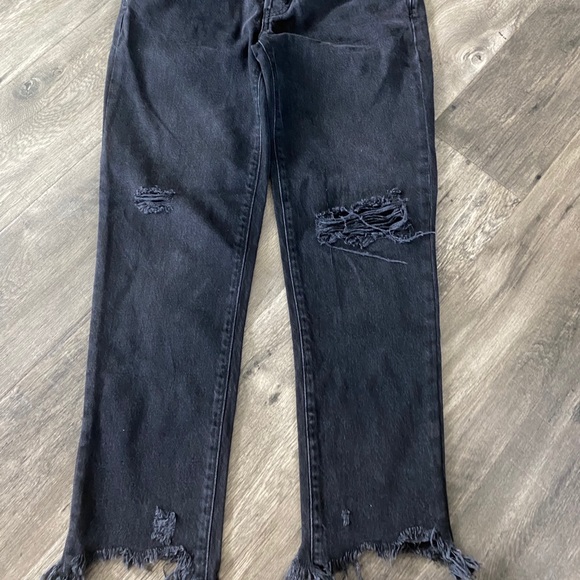 NWT Free People Black Jeans with distressing - Picture 2 of 4